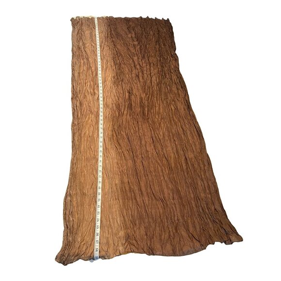 UN DEUX TROIS 100% Silk Scarf Ombré Brown Tan Crinkled 59 x 23 (39) Inches FLAWS - Picture 8 of 11